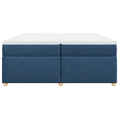 Boxspring met matras stof blauw 200x200 cm