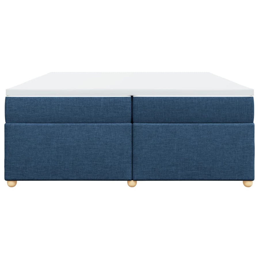 Boxspring met matras stof blauw 200x200 cm
