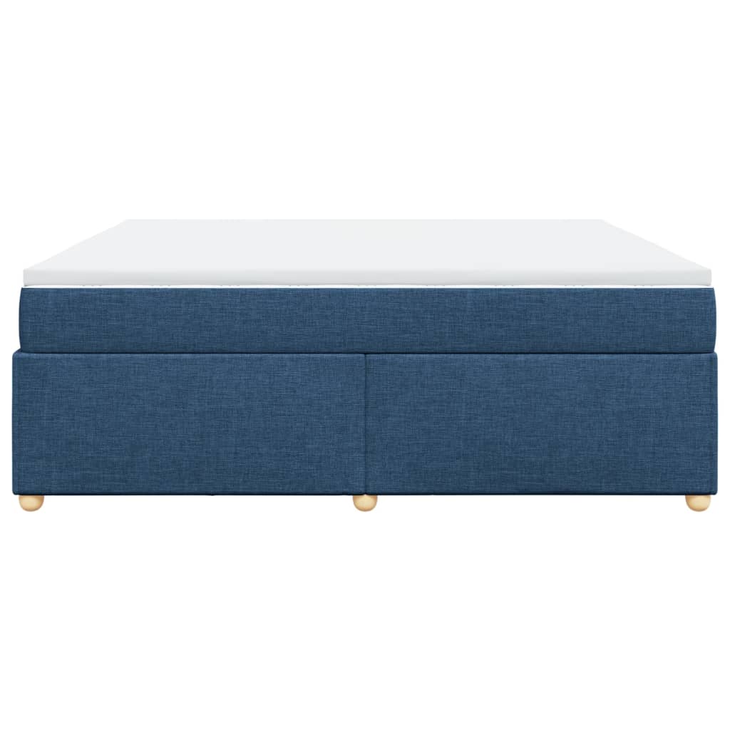 Boxspring met matras stof blauw 200x200 cm