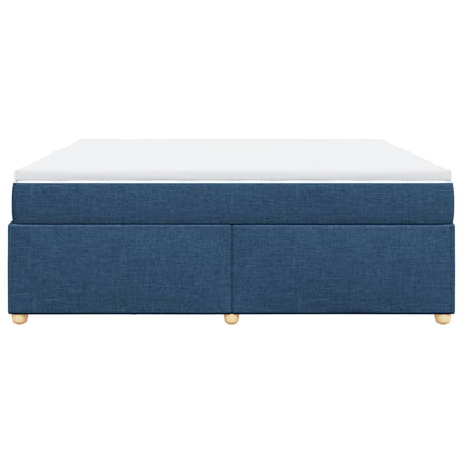 Boxspring met matras stof blauw 200x200 cm