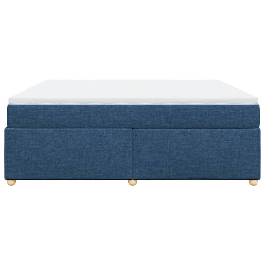 Boxspring met matras stof blauw 200x200 cm