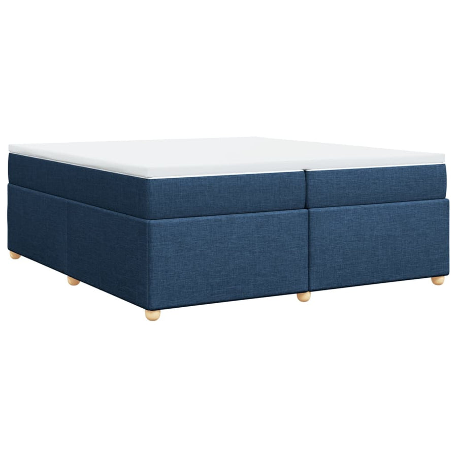 Boxspring met matras stof blauw 200x200 cm