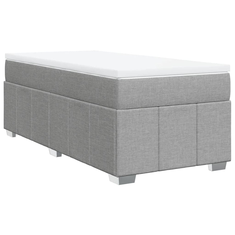 Boxspring met matras stof lichtgrijs 80x200 cm