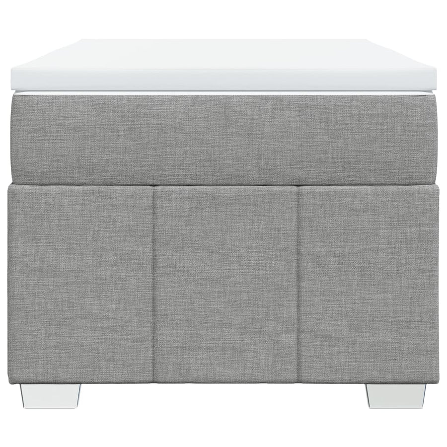 Boxspring met matras stof lichtgrijs 80x200 cm