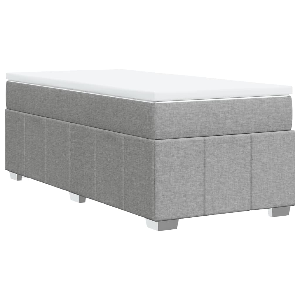 Boxspring met matras stof lichtgrijs 80x200 cm