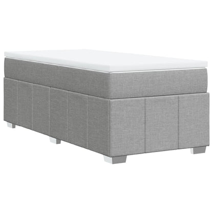 Boxspring met matras stof lichtgrijs 80x200 cm