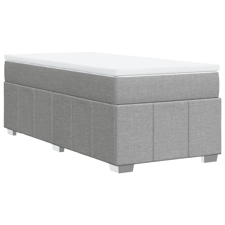 Boxspring met matras stof lichtgrijs 80x200 cm