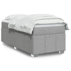 Boxspring met matras stof lichtgrijs 80x200 cm