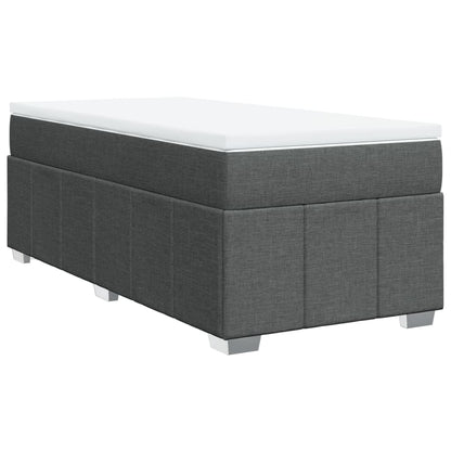 Boxspring met matras stof donkergrijs 80x200 cm