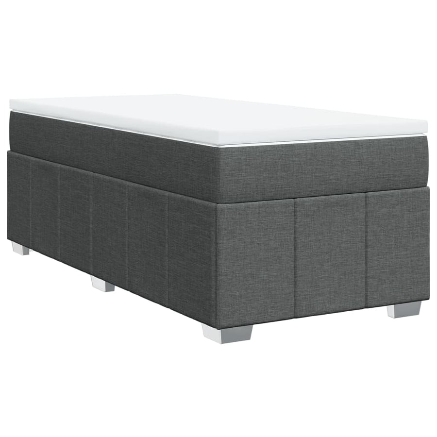 Boxspring met matras stof donkergrijs 80x200 cm