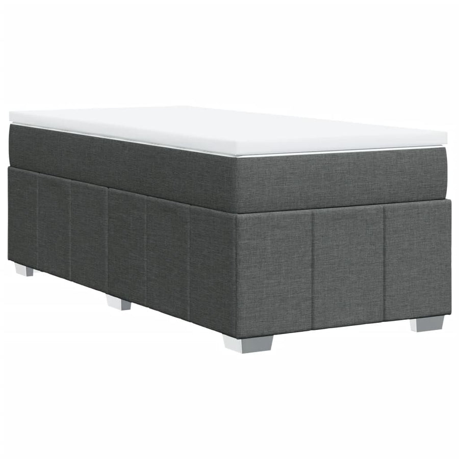 Boxspring met matras stof donkergrijs 80x200 cm