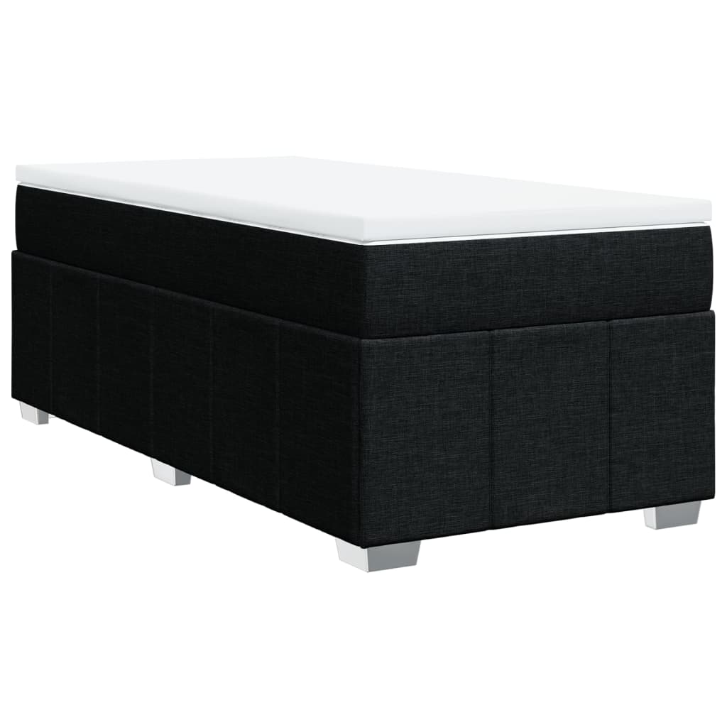 Boxspring met matras stof zwart 80x200 cm