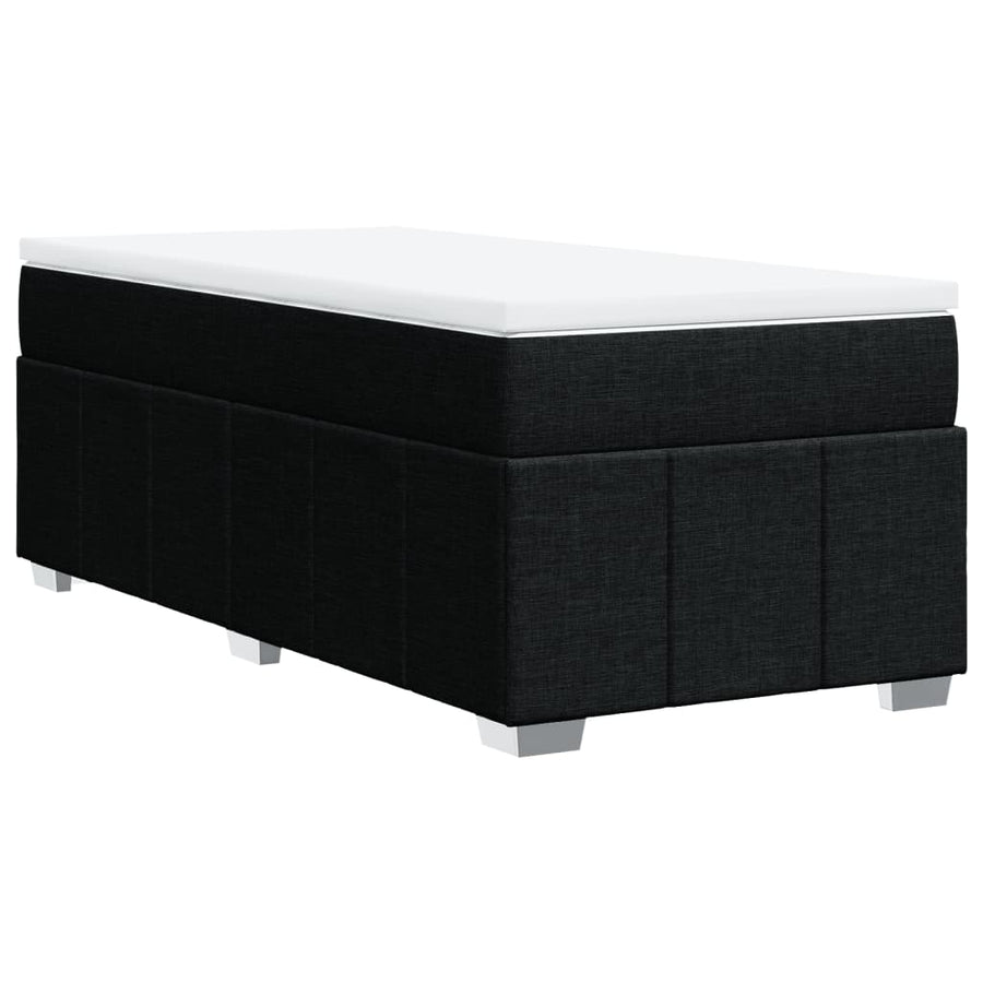 Boxspring met matras stof zwart 80x200 cm