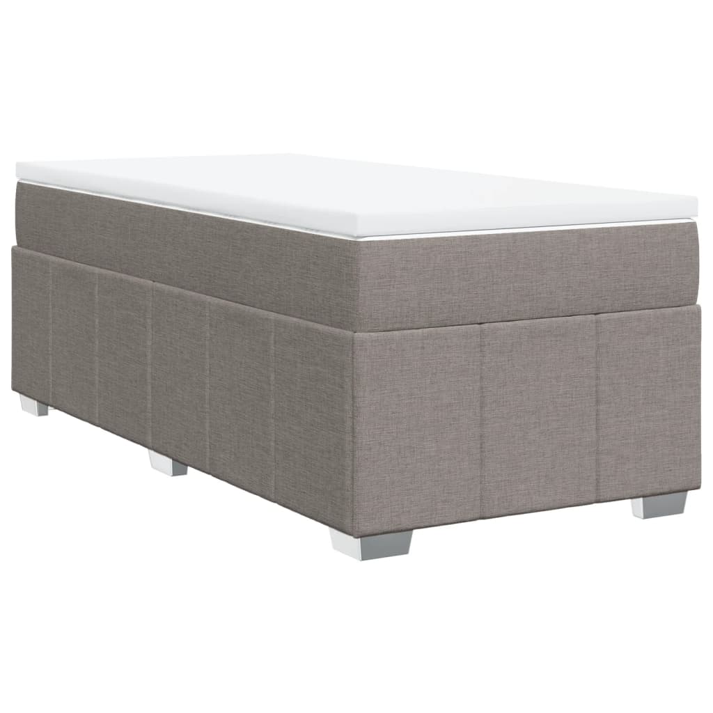 Boxspring met matras stof taupe 80x200 cm