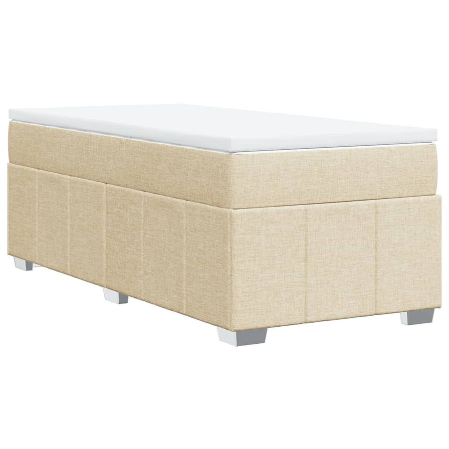 Boxspring met matras stof crèmekleurig 80x200 cm
