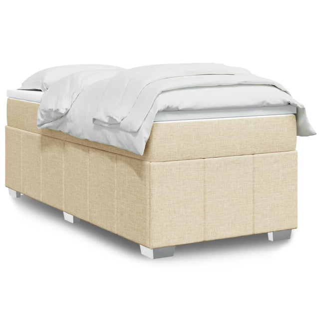 Boxspring met matras stof crèmekleurig 80x200 cm