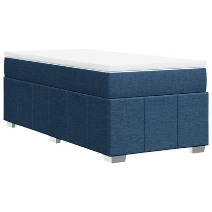 Boxspring met matras stof blauw 80x200 cm