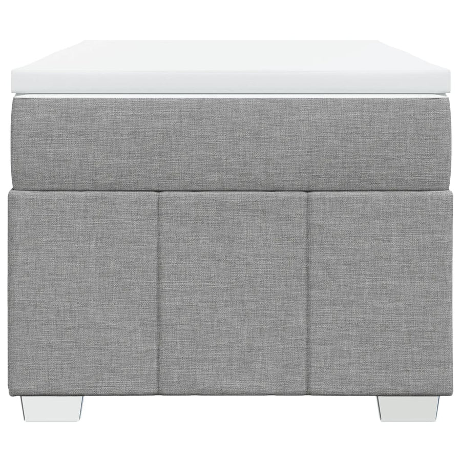 Boxspring met matras stof lichtgrijs 90x190 cm