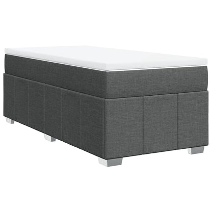 Boxspring met matras stof donkergrijs 90x190 cm
