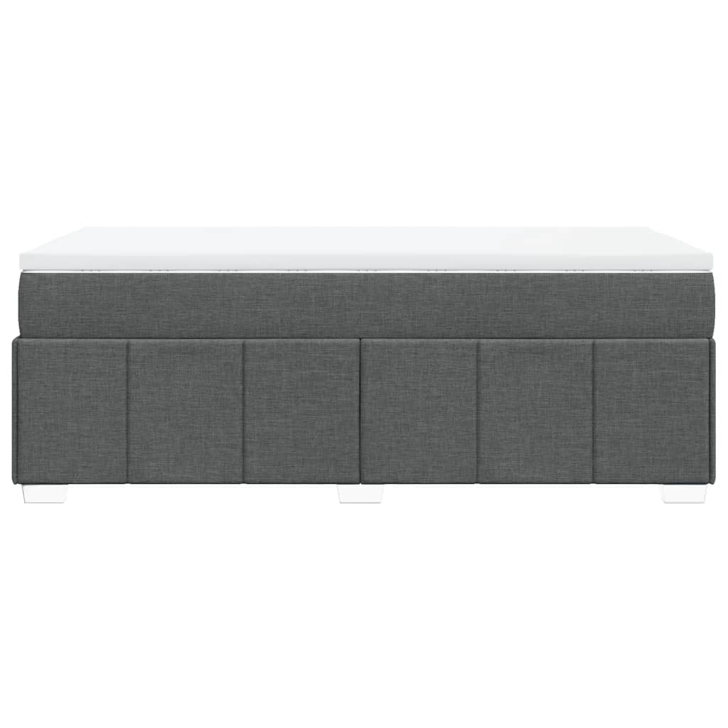 Boxspring met matras stof donkergrijs 90x190 cm