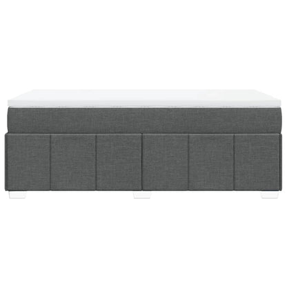 Boxspring met matras stof donkergrijs 90x190 cm