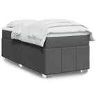 Boxspring met matras stof donkergrijs 90x190 cm