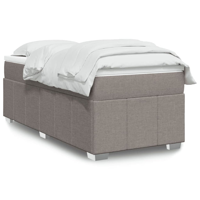 Boxspring met matras stof taupe 90x190 cm