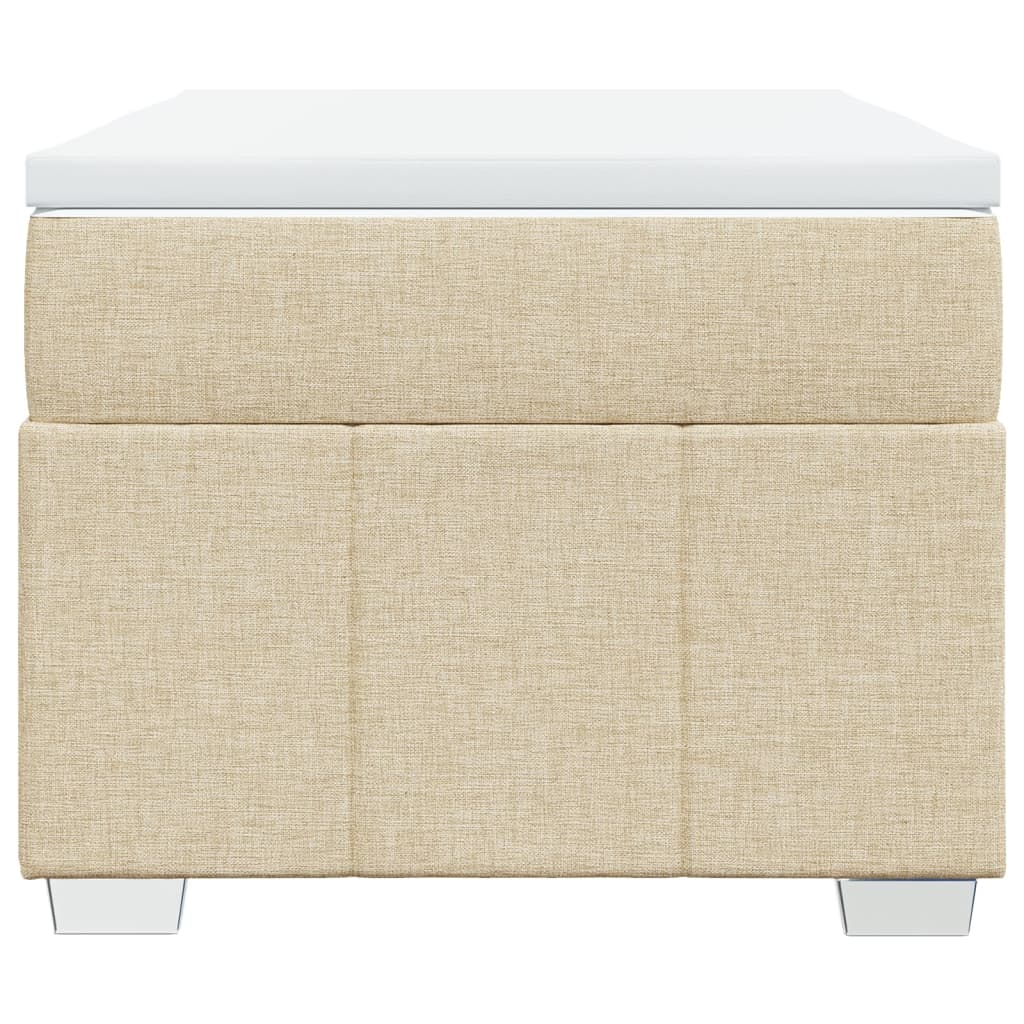 Boxspring met matras stof crèmekleurig 90x190 cm