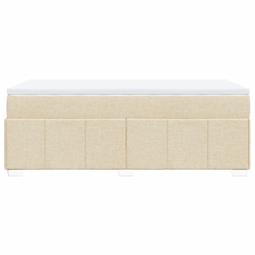 Boxspring met matras stof crèmekleurig 90x190 cm