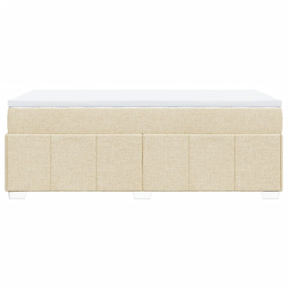 Boxspring met matras stof crèmekleurig 90x190 cm