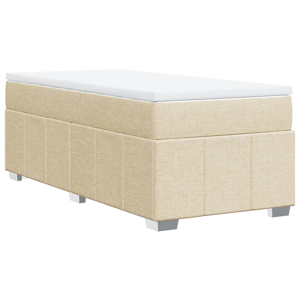 Boxspring met matras stof crèmekleurig 90x190 cm
