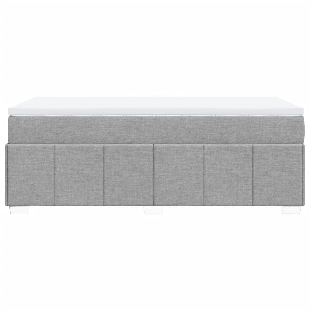 Boxspring met matras stof lichtgrijs 90x200 cm