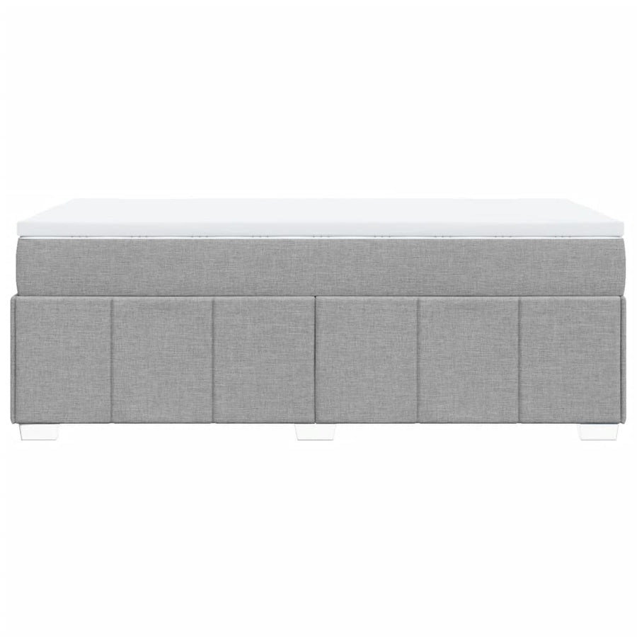 Boxspring met matras stof lichtgrijs 90x200 cm