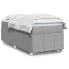 Boxspring met matras stof lichtgrijs 90x200 cm