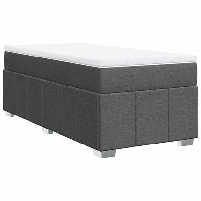 Boxspring met matras stof donkergrijs 90x200 cm