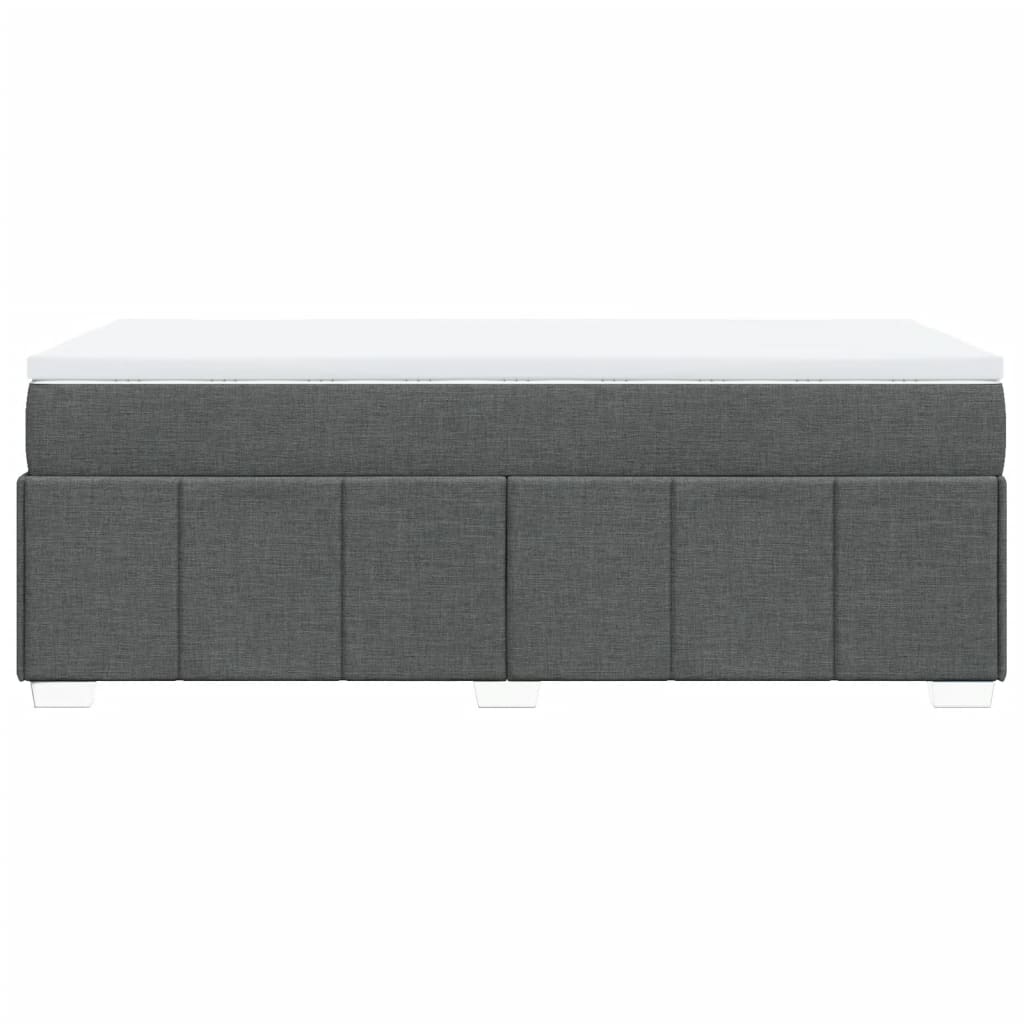 Boxspring met matras stof donkergrijs 90x200 cm