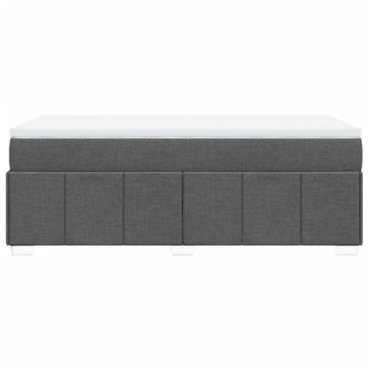 Boxspring met matras stof donkergrijs 90x200 cm