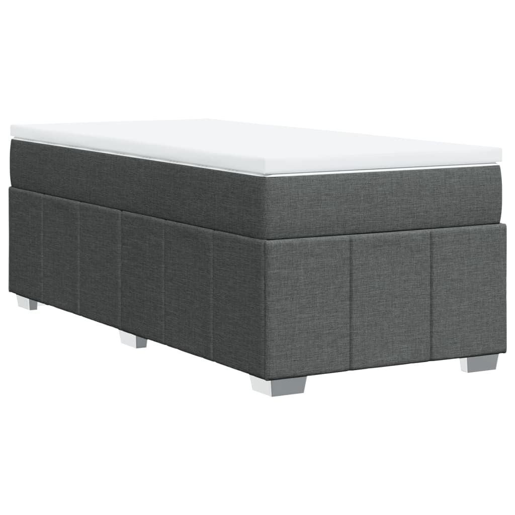 Boxspring met matras stof donkergrijs 90x200 cm