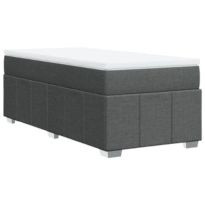 Boxspring met matras stof donkergrijs 90x200 cm