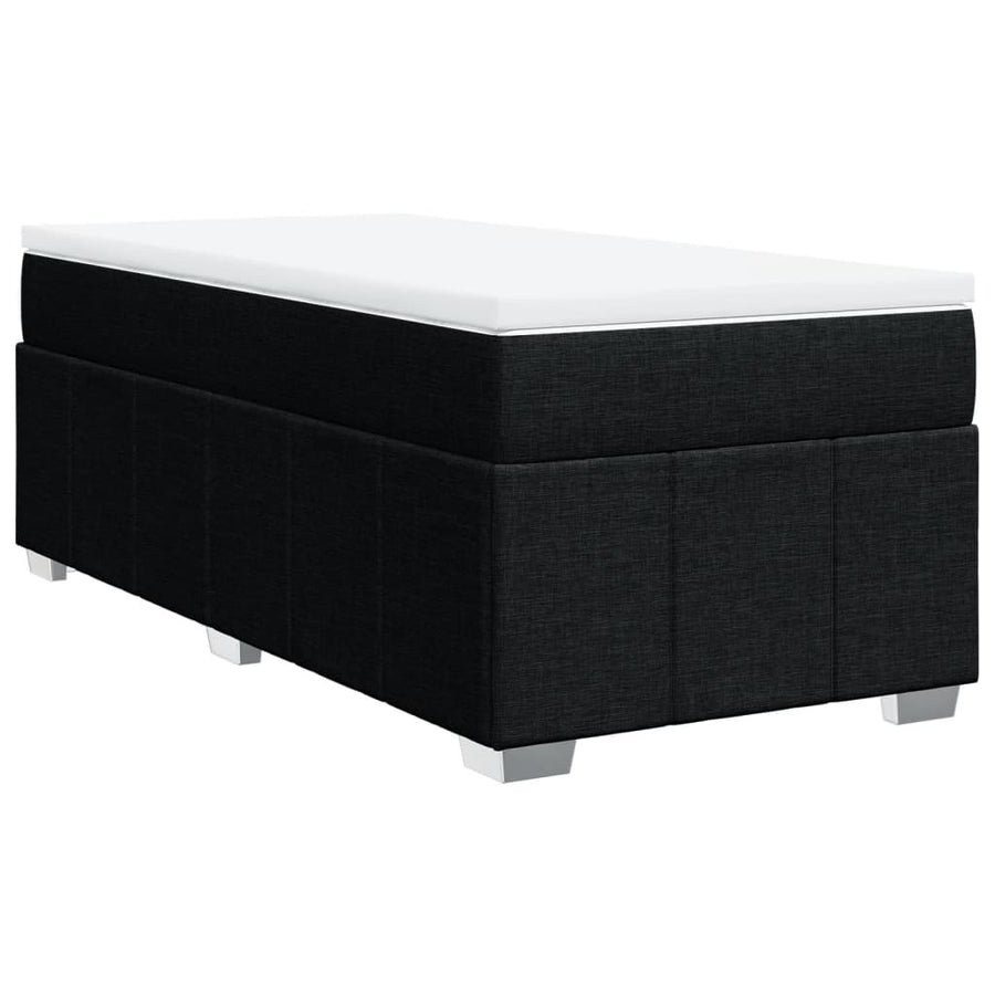 Boxspring met matras stof zwart 90x200 cm