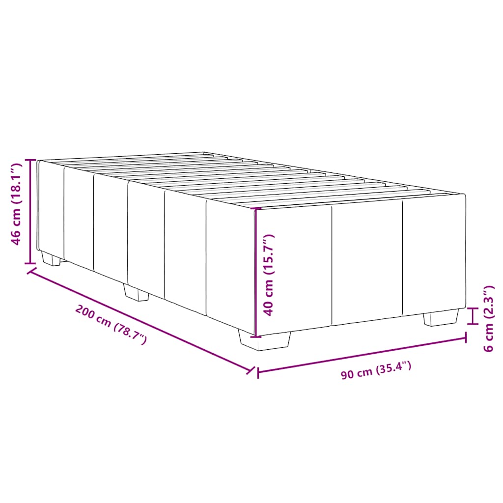Boxspring Met Matras Stof 90 x 200 cm