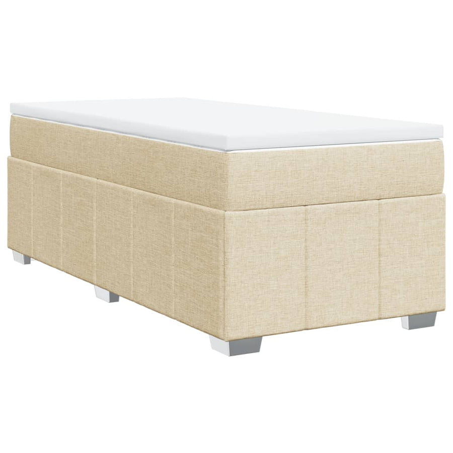 Boxspring met matras stof crèmekleurig 90x200 cm