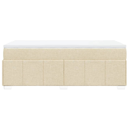 Boxspring met matras stof crèmekleurig 90x200 cm