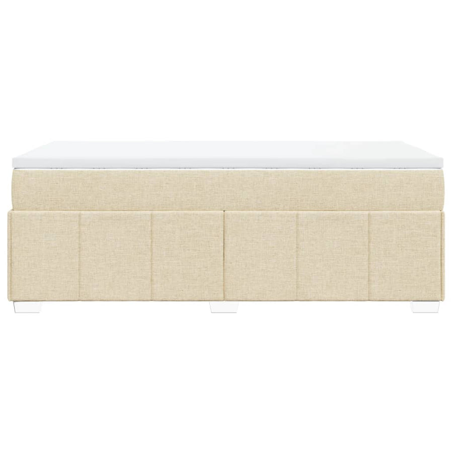 Boxspring met matras stof crèmekleurig 90x200 cm