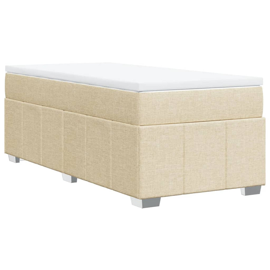 Boxspring met matras stof crèmekleurig 90x200 cm