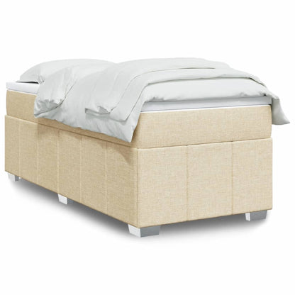 Boxspring met matras stof crèmekleurig 90x200 cm
