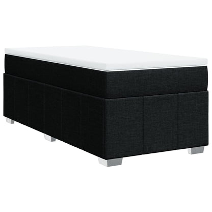 Boxspring met matras stof zwart 100x200 cm