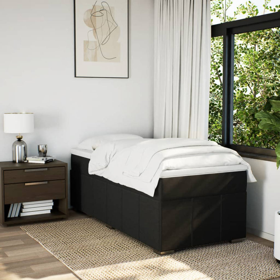 Boxspring met matras stof zwart 100x200 cm