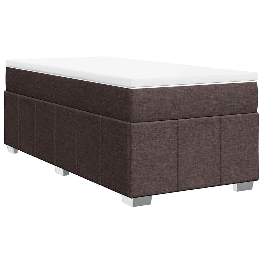 Boxspring met matras stof donkerbruin 100x200 cm