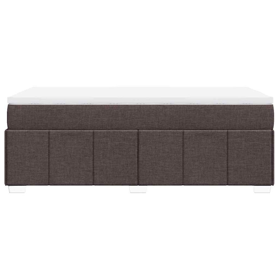Boxspring met matras stof donkerbruin 100x200 cm